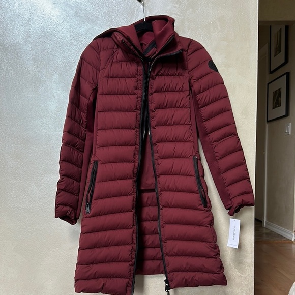 NWT Bernardo double layer eco-plume combo bib long puffer sz large - Picture 1 of 10